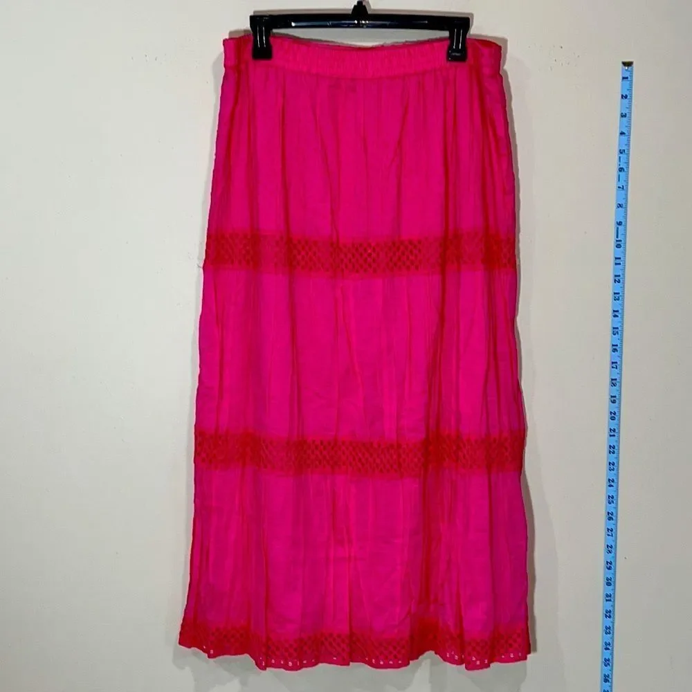 Pink Long Flowing Skirt By St. John’s Bay. Size Large.